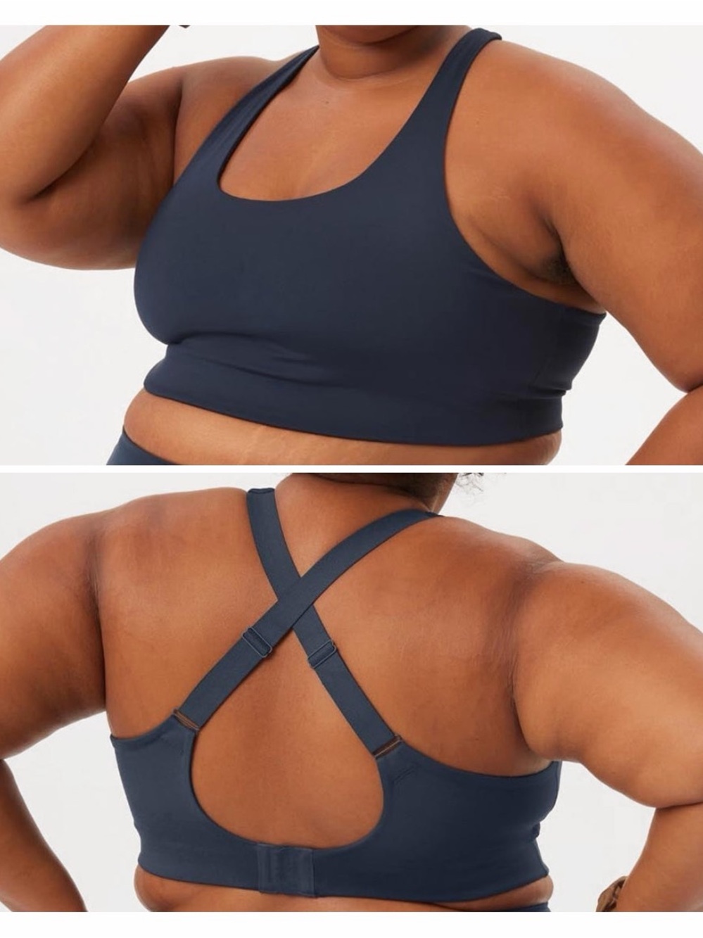 Girlfriend Collective Midnight Simone High Support Bra Navy Blue